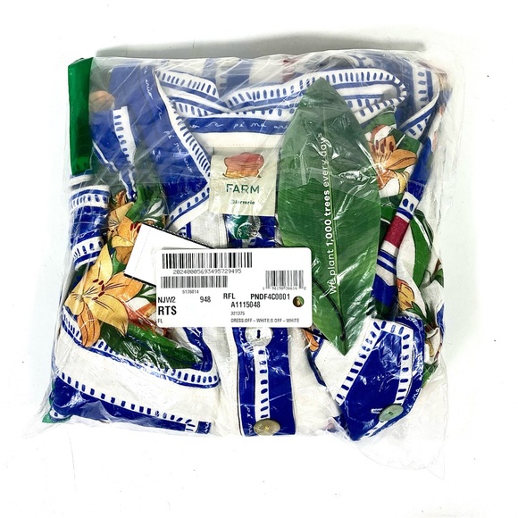 *SOLD* Farm Rio Tropical Destination Midi Linen Blend Shirt Dress Small NWT - Picture 17 of 17